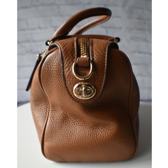 Preowned Coach Mini Bennett Satchel โ Saddle Brown Crossgrain Leather Purse - Picture 9 of 16